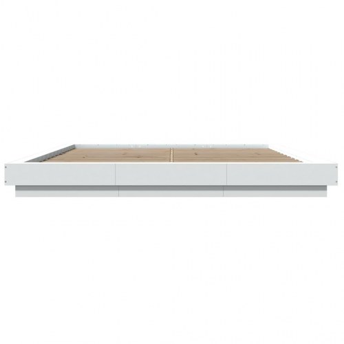 Sengeramme med LED-lys 200 x 200 cm - hvid
