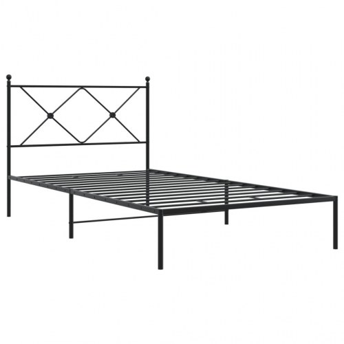 Sengeramme med sengegavl 100 x 200 cm - sort