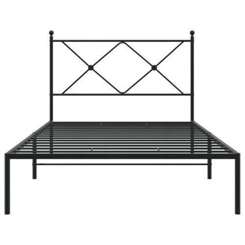 Sengeramme med sengegavl 100 x 200 cm - sort