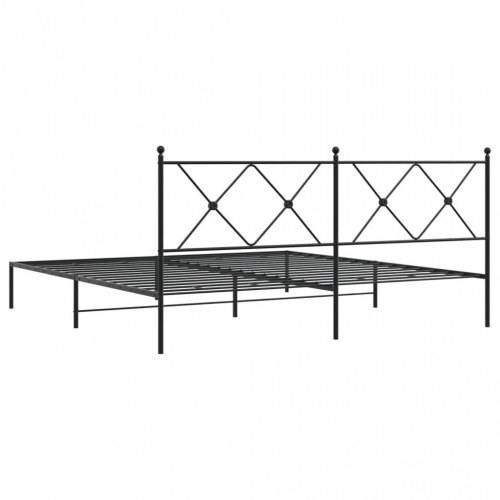 Sengeramme med sengegavl 180x200 cm metal sort