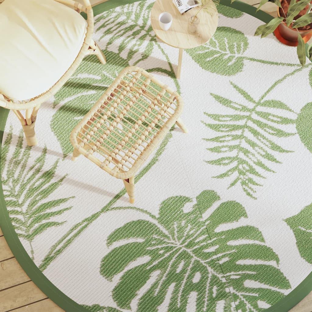 Udendørs gulvtæppe ARAKIL Ø200 cm PP grøn billede