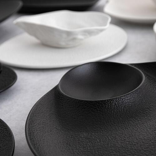 Salatskål Bidasoa Fosil Sort Keramik 25,4 x 25,4 x 5,2 cm (6 enheder)