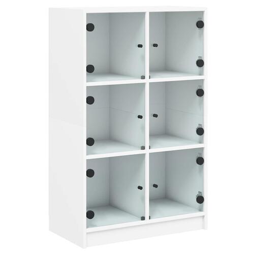 Skab med låger 68x37x109 cm konstrueret træ hvid