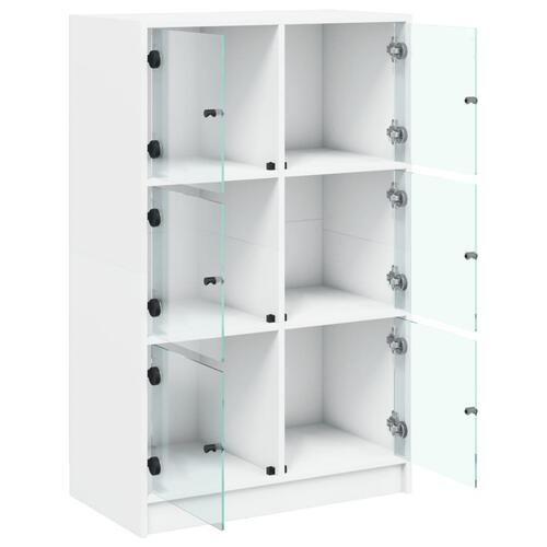 Skab med låger 68x37x109 cm konstrueret træ hvid