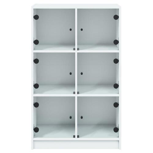 Skab med låger 68x37x109 cm konstrueret træ hvid