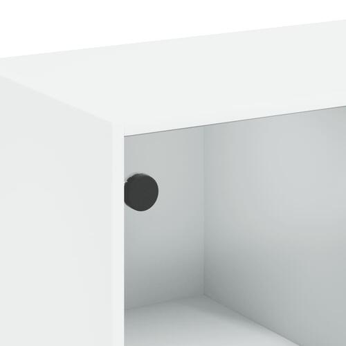 Skab med låger 68x37x109 cm konstrueret træ hvid