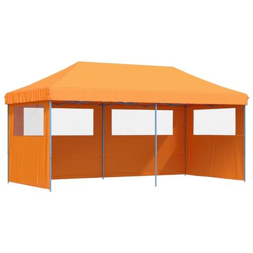 Foldbart pop-up festtelt med 3 sidevægge orange