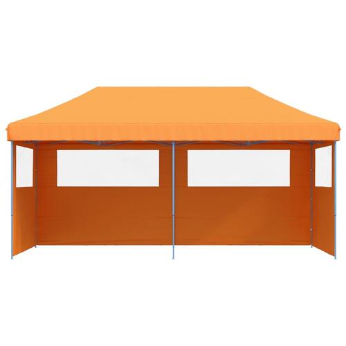 Foldbart pop-up festtelt med 3 sidevægge orange