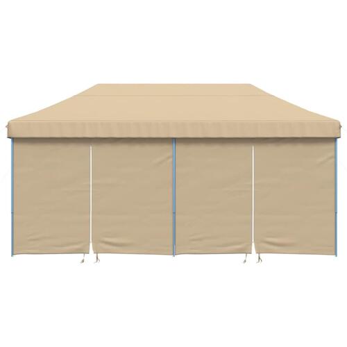 Foldbart pop-up festtelt med 4 sidevægge beige