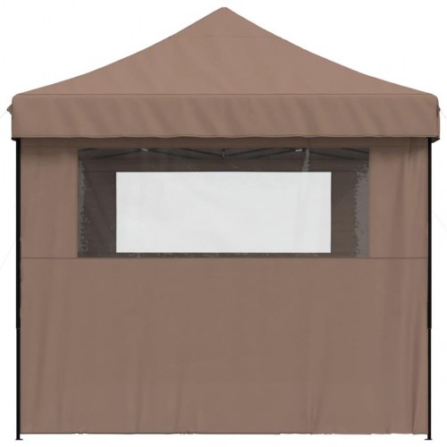 Foldbart pop-up festtelt med 3 sidevægge - brun, 440 × 292 cm