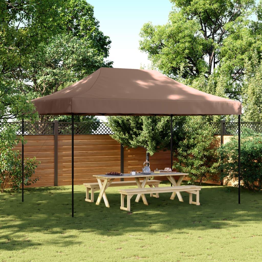 Foldbart pop up-festtelt 440x292x315 cm cm brun billede