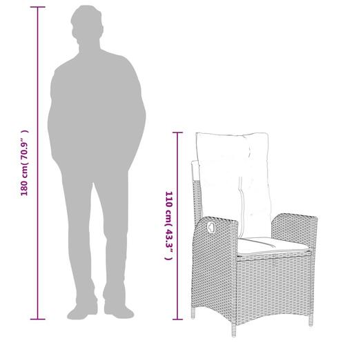 Spisebordssæt til haven 5 dele med hynder polyrattan beige