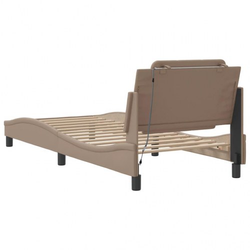 Sengeramme med LED Zadar 90 x 190 cm - cappuccino