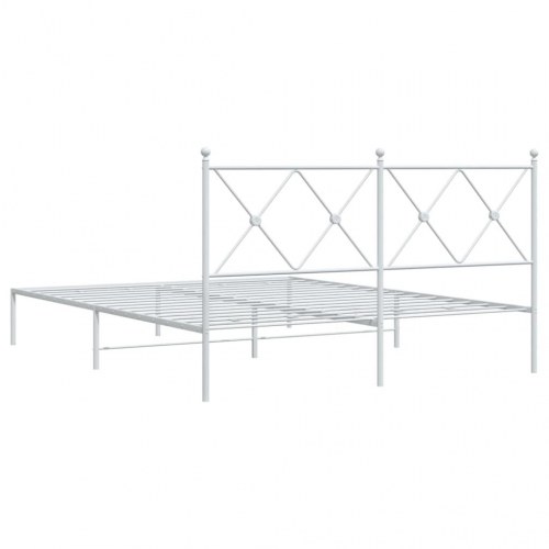 Sengeramme med sengegavl 160x200 cm metal hvid