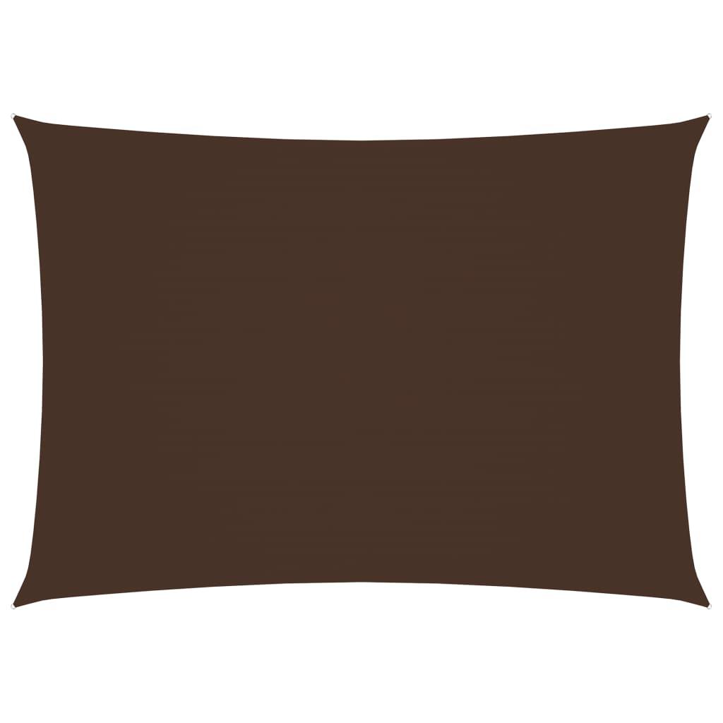 Solsejl 5x7 m rektangulær oxfordstof brun billede