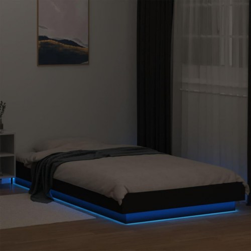 Sengeramme med LED-lys 100 x 200 cm - sort