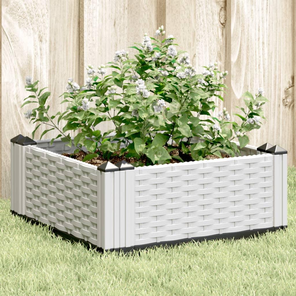 Plantekasse Med Spyd 5x42 5x28 Hvid