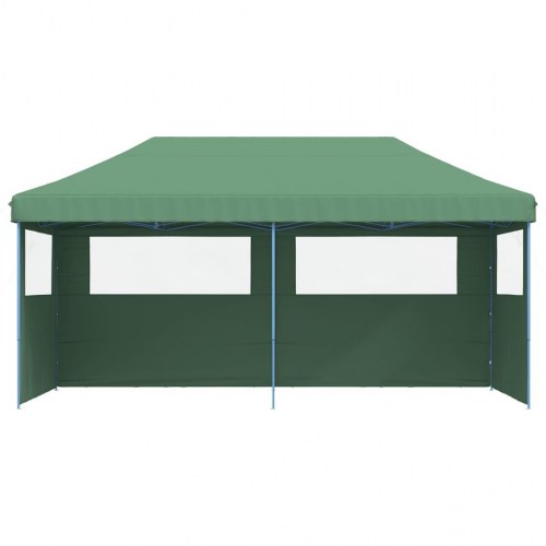 Foldbart pop-up festtelt med 4 sidevægge - grøn, 580 × 292 cm