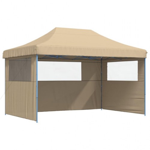 Foldbart pop-up festtelt med 3 sidevægge - beige