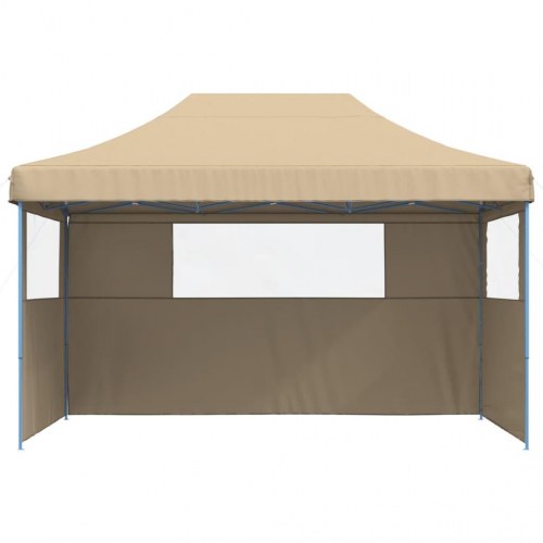 Foldbart pop-up festtelt med 3 sidevægge - beige