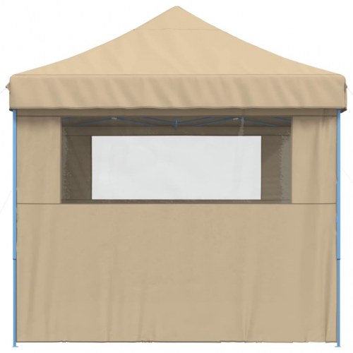 Foldbart pop-up festtelt med 3 sidevægge - beige