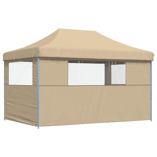 Foldbart pop-up festtelt med 3 sidevægge - beige