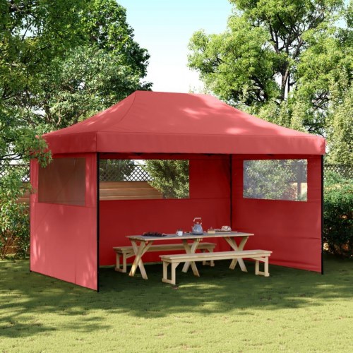 Foldbart pop up-festtelt med 3 sidevægge - bordeaux