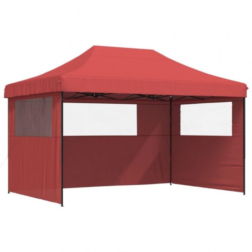 Foldbart pop up-festtelt med 3 sidevægge - bordeaux