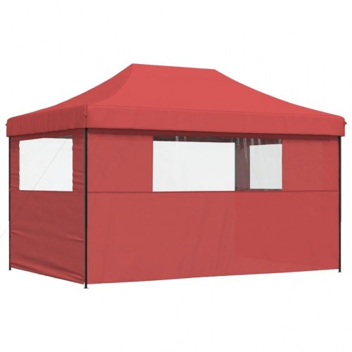 Foldbart pop up-festtelt med 3 sidevægge - bordeaux