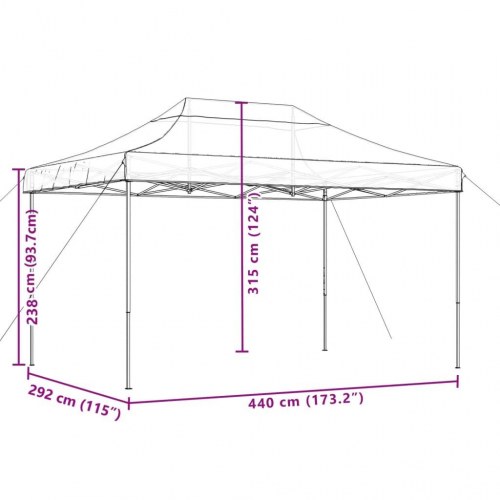 Foldbart pop up-festtelt 440 × 292 × 315 cm - terracotta