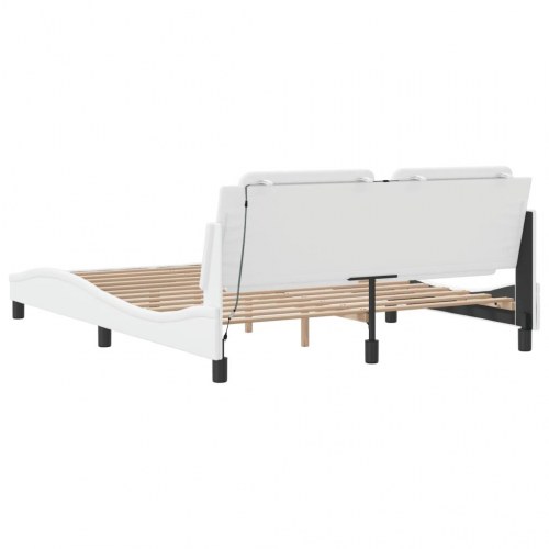 Sengeramme med LED Zadar 160 x 200 cm - hvid, uden madras