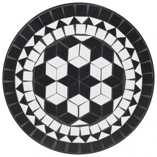 Bistrobord med mosaikdesign Ø50 x 70 cm - keramisk, sort/hvid