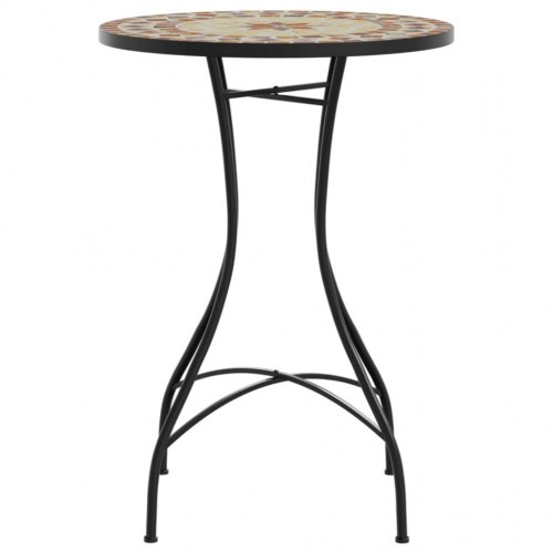 Bistrobord med mosaik Ø50 x 70 cm - keramik, terrakotta/hvid