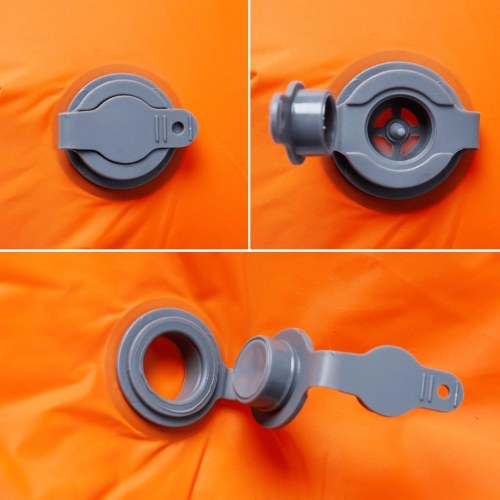 1-personers campingmadras med pude oppustelig orange