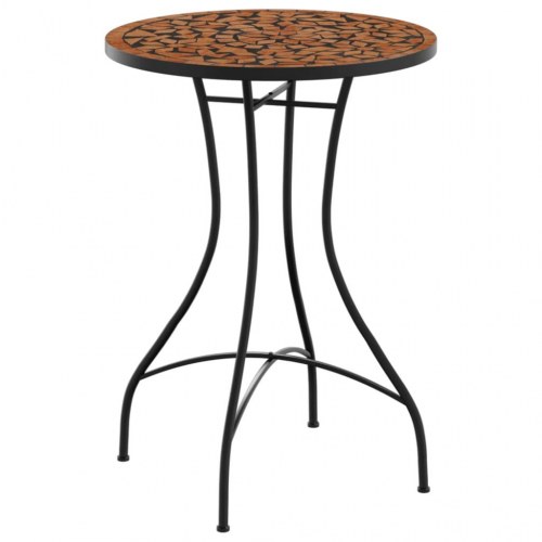 Bistrobord med mosaikdesign Ø50 × 70 cm - keramisk, terrakottafarvet