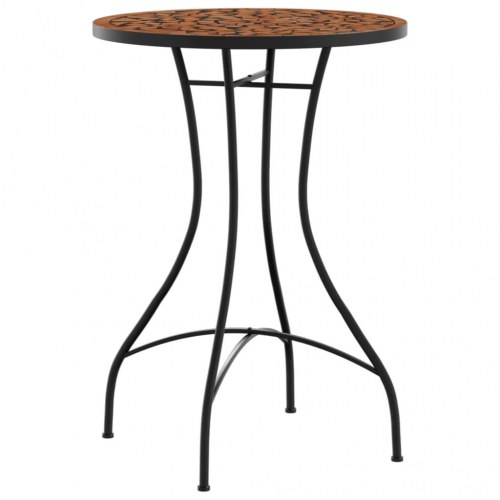 Bistrobord med mosaikdesign Ø50 × 70 cm - keramisk, terrakottafarvet