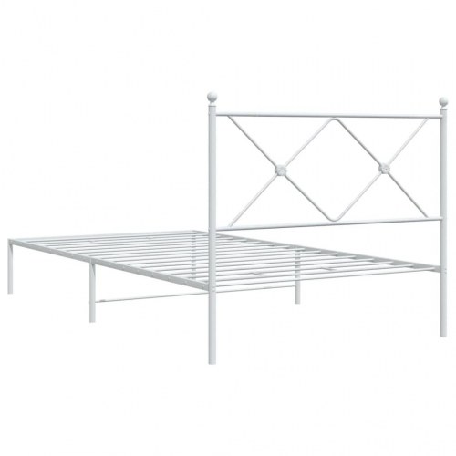 Sengeramme med sengegavl 100 x 200 cm - hvid