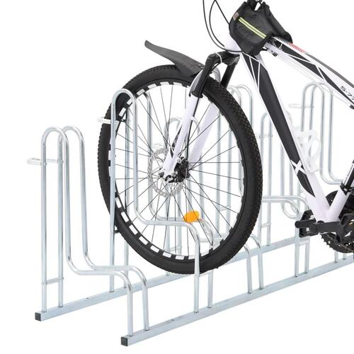 Cykelstativ til 6 cykler fritstående galvaniseret stål