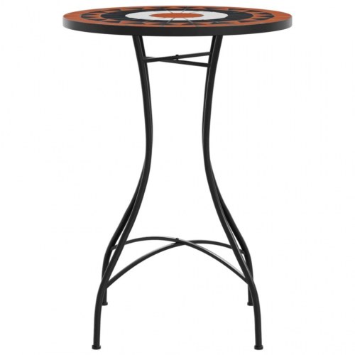 Bistrobord med mosaik Ø50 × 70 cm - keramik, terrakotta/hvid