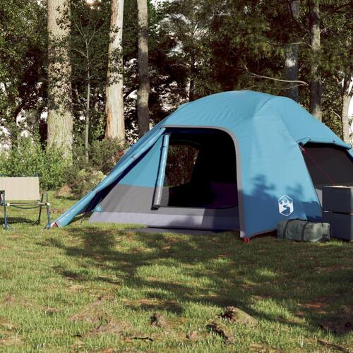 4-personers campingtelt vandafvisende blå