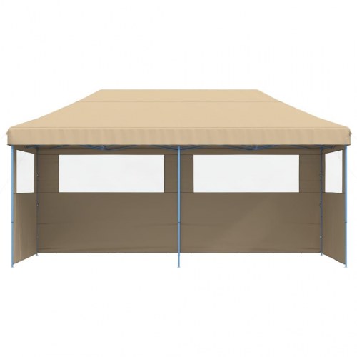 Foldbart pop-up festtelt med 3 sidevægge beige