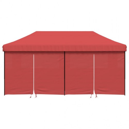 Foldbart pop up-festtelt med 4 sidevægge - bordeaux, 580 × 292 cm