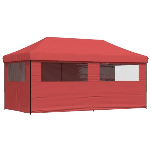 Foldbart pop up-festtelt med 4 sidevægge - bordeaux, 580 × 292 cm
