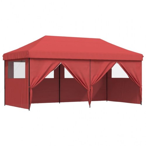 Foldbart pop up-festtelt med 4 sidevægge - bordeaux, 580 × 292 cm