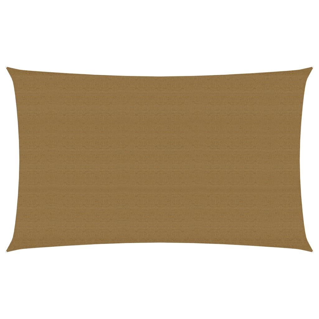 Solsejl 160 g/m² 3x6 m HDPE gråbrun