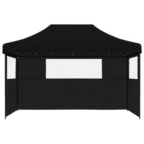 Foldbart pop-up festtelt med 3 sidevægge - sort, 440 × 292 cm