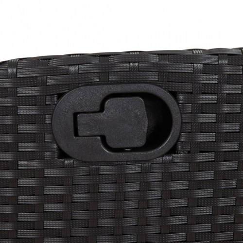 Havestol med justerbart ryglæn og fodstøtte polyrattan sort