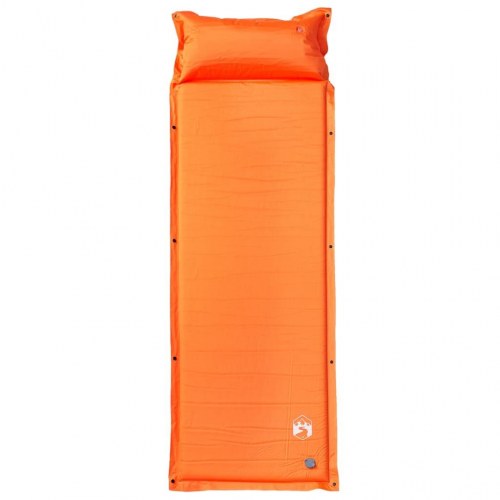 Selvoppustelig 1-personers campingmadras med pude - orange
