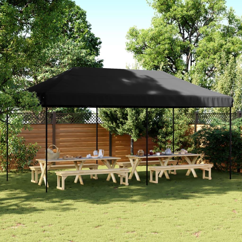 Foldbart pop up-festtelt 580x292x315 cm sort billede