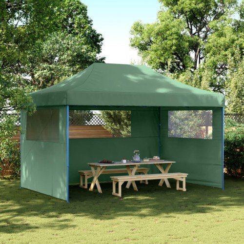 Foldbart pop-up festtelt med 3 sidevægge - grøn, 440 × 292 cm